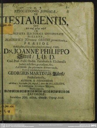 Resolutiones de testamentis