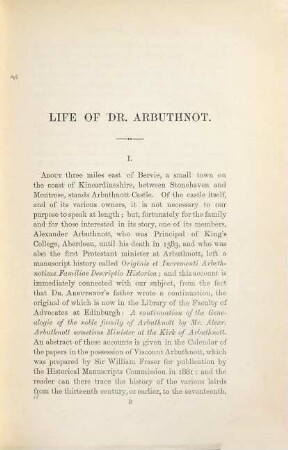 The life and works of John Arbuthnot