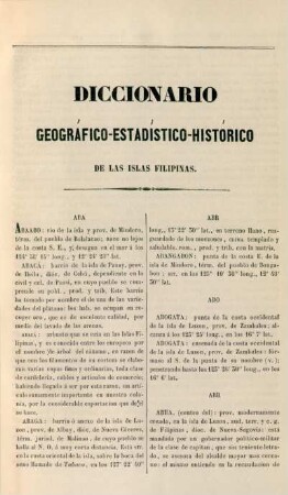Diccionario geográfico-estadístico-histórico de las islas Filipinas