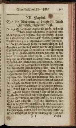 XII. Capitel. Wie die Abtödtung zu bewürcken durch Vernichtigung seiner selbst