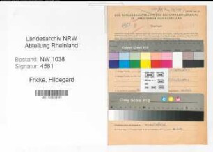 Entnazifizierung Hildegard Fricke , geb. 09.08.1902 (Lehrerin)