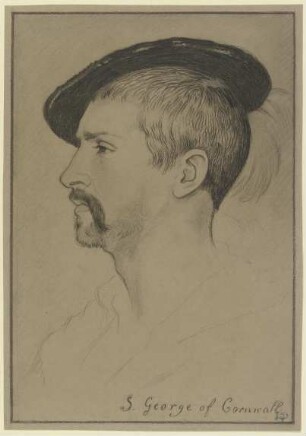 Profilkopf des Simon George of Cornwall, Faksimile der Hans Holbein'schen Zeichnung