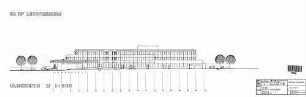 Ludwigsburg: Neubau EG - Ansicht Gleisseite Empfangsgeb.