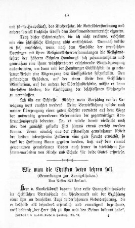 Wie man die Christen beten lehren soll.