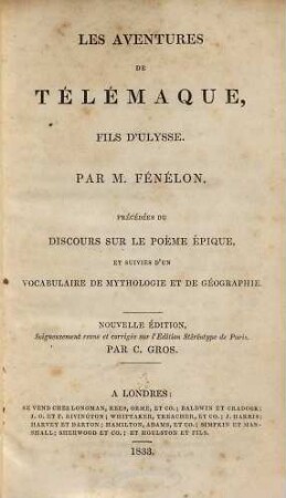 Les aventures de Télémaque, fils d'Ulysse