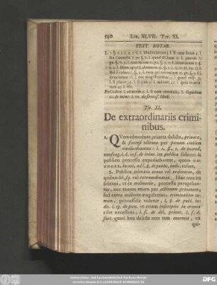Tit. XI. De extraordinariis criminibus.