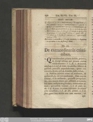 Tit. XI. De extraordinariis criminibus.