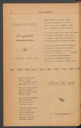 Letra del gato : De Calandria