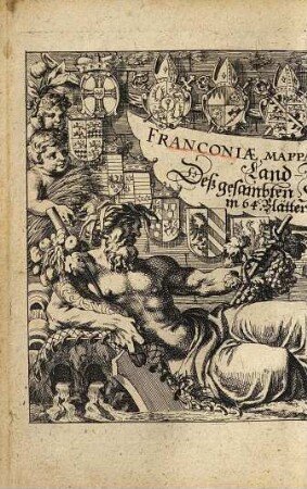 Franconiae, mappa locupletissima : = Land-Tafel Deß gesambten Fränkischen Crayses in 64. Blätter abgetheilt