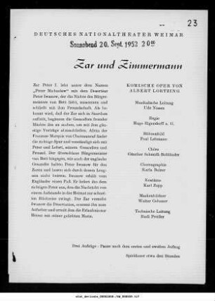 Zar und Zimmermann