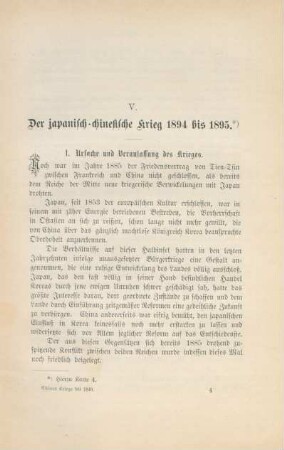 V. Der japanisch-chinesische Krieg 1894 bis 1895