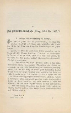 V. Der japanisch-chinesische Krieg 1894 bis 1895