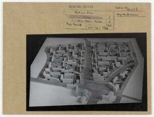 Wettbewerb II. Bauabschnitt der Karl-Marx-Allee: Modell. Berlin, Mitte/Friedrichshain, Stalinallee (vor 1949 Frankfurter Allee, seit 1961 Karl-Marx-Allee)/Strausberger Platz/Alexanderplatz/Schillingstraße