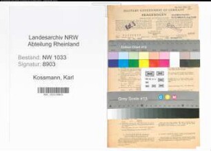 Entnazifizierung Karl Kossmann , geb. 17.12.1897 (Polizeibeamter)