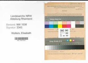 Entnazifizierung Elisabeth Wolters , geb. 08.04.1902 ()