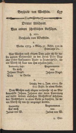 Dritter Abschnitt. Von andern schriftlichen Aufsätzen.