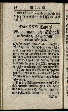 Das XXXI. Capitel. Wenn man die Schaafe austreiben/ ... - Das XL. Capitel. Von den vielfältigen Betrügerreyen/ ...