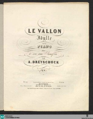 Le vallon : idylle pour le piano; op. 26