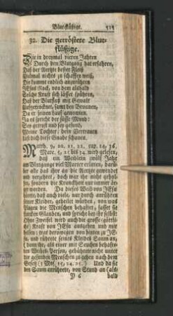 32. Die getröstete Blutflüßige.