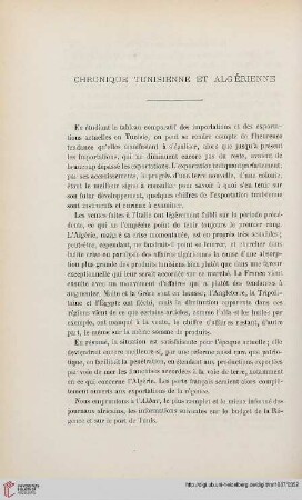 Chronique tunisienne et algérienne