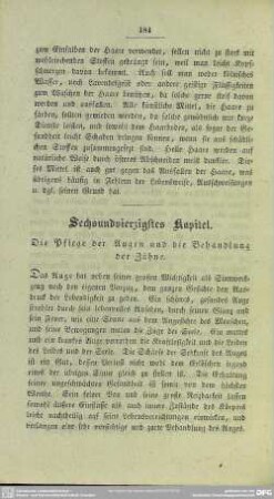 Sechsundvierzigstes Kapitel. Die Pflege der Augen und die Behandlung der Zähne