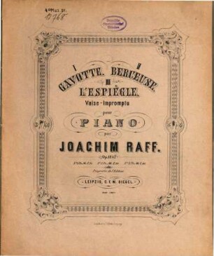 I. Gavotte. II. Berceuse. III. L'Espiègle : valse-Impromptu pour piano ; op. 125. 1, Gavotte