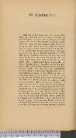VII. Theateragenten