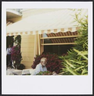 Wolfram Siebeck auf der Terrasse des Restaurants Hotel Villa Castagnola in Lugano