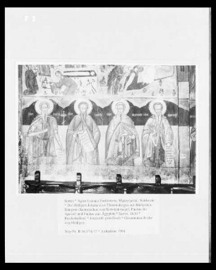 Die Heiligen Johannicius Thaumaturgos von Bithynien, Sampson Xenodochus von Konstantinopel, Paulus der Apostel und Paulus von Ägypten