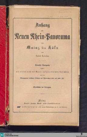 Neues Panorama des Rheins von Mannheim bis Cöln : mit 45 Randbildern nebst Beschreibung
