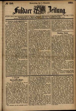 Ausgabe vom Donnerstag, den 06. November 1884.