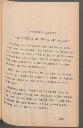 Capítulo LXXXIII - "El perejil de todas las salsas"