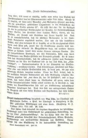 457-459 [Rezension] Löhr, Max, Israels Kulturentwickelung
