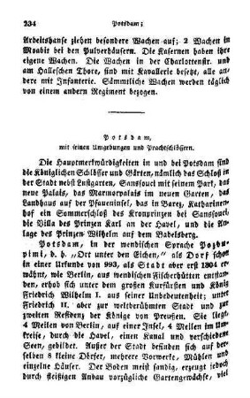 Potsdam mit seinen Umgebungen und Prachtschlössern