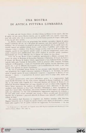 26: Una mostra di antica pittura lombarda