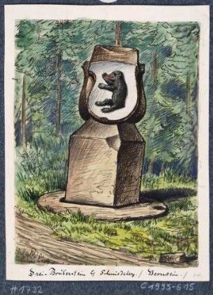 Der Drei-Brüder-Stein im Schmiedeberger Forst, Wappen derer von Bernstein
