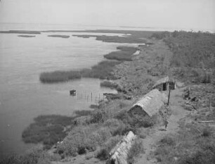 Taraikasee (Lake Nevskoye) : Uferabschnitt mit Hütten