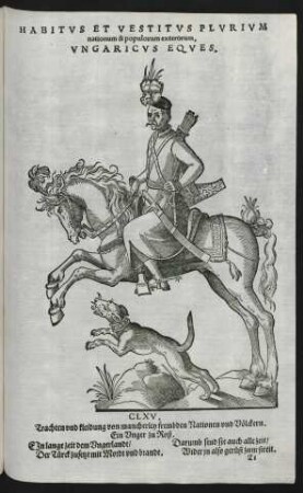 Habitus Et Vestitus Plurium nationum & populorum exterorum. Ungaricus Eques.