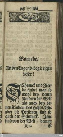 Vorrede, An den Tugend-begierigen Leser!