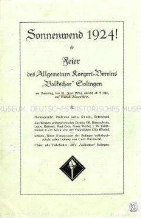 Programm einer Sonnenwend-Feier