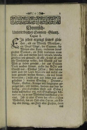 [1.] Chymisch-Unterirdischer Sonnen-Glantz