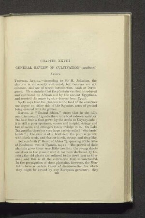 Chapter XVIII General review of cultivation-continued Afric