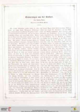Erinnerungen aus der Kindheit (Schluß)