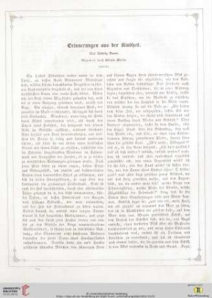 Erinnerungen aus der Kindheit (Schluß)