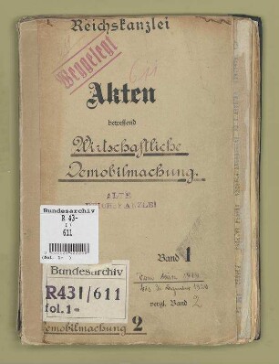Wirtschaftliche Demobilmachung: Bd. 1