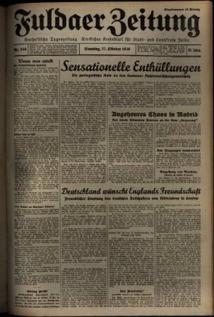 Erste Ausgabe vom Dienstag, den 27. Oktober 1936.