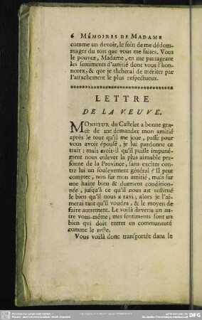 Lettre De La Veuve