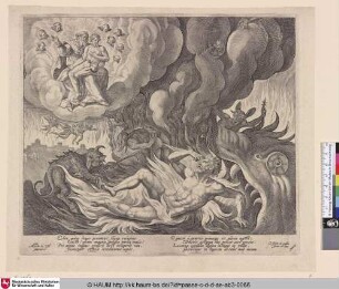 [Der reiche Mann im Höllenschlund, Lazarus auf dem Schß Abrahams; Dives in hell seeing Lazarus on the lap of Abraham]