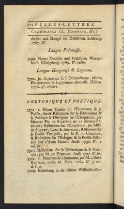 Rhétorique et Poétique.