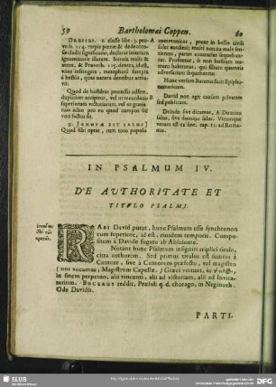 In Psalmum IV. Psalmus IV.